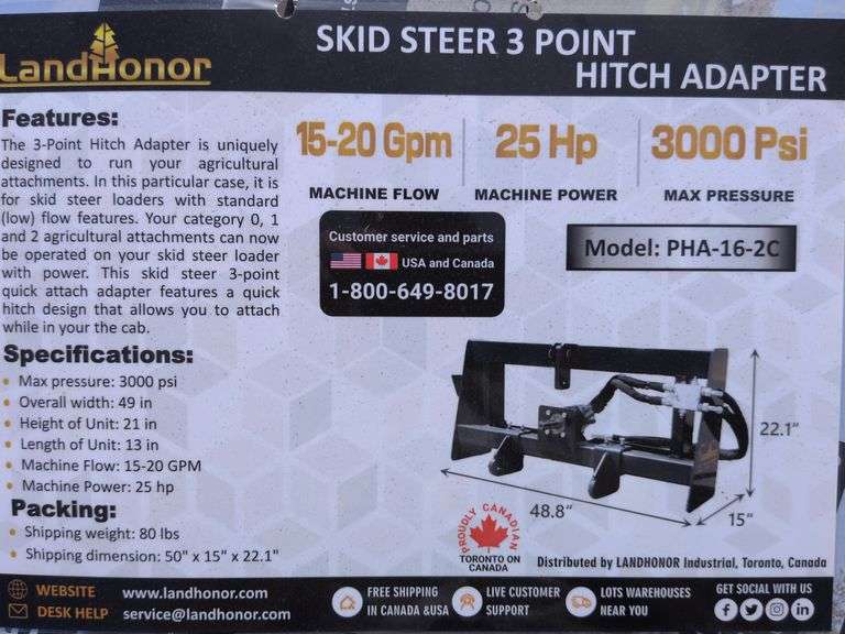 Skid Steer 3 Point Hitch Adapter image