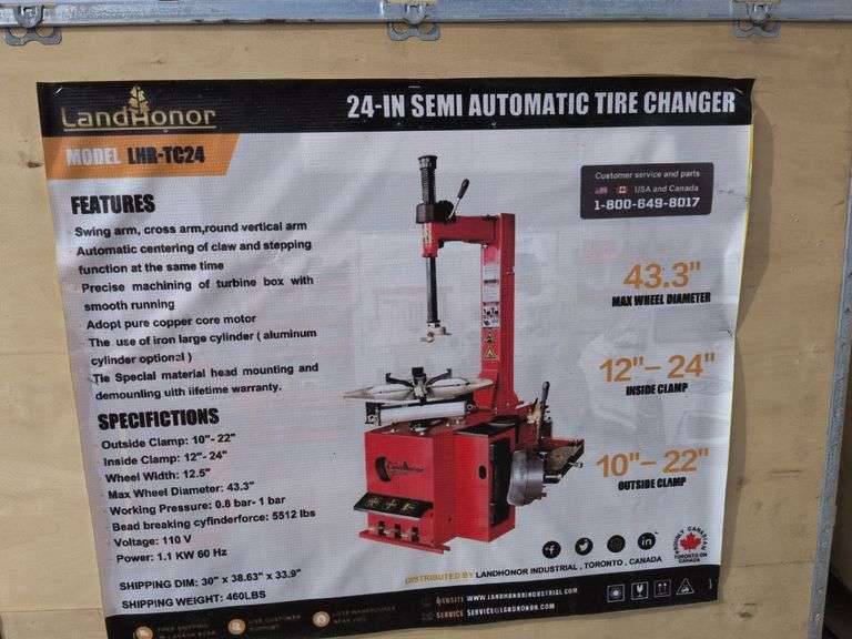 24in Semi-Automatic Tire Changer image