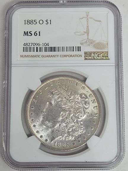 1885 O Morgan Silver Dollar MS61 image