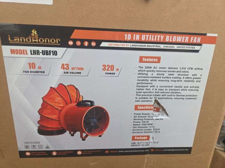 10in Utility Blower Fan image