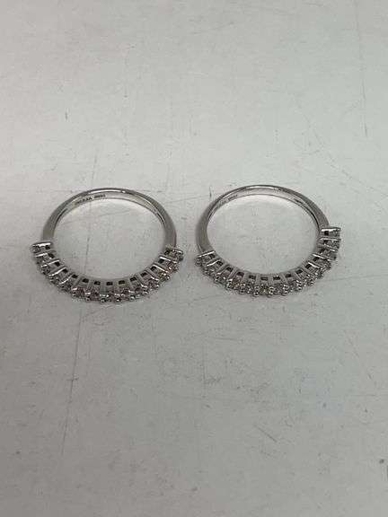 2 Ring Set 3.5 grams Size 6 1/2 Silver Marked JEULIA S925 image