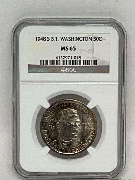 1948 S B.T. Washington 50C MS 65 image