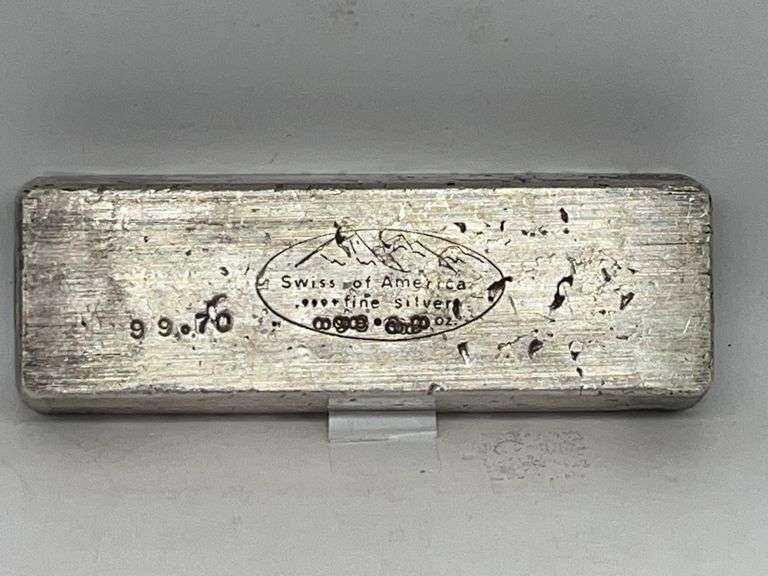 100 Troy oz Swiss of America .999 Fine Silver Bar image