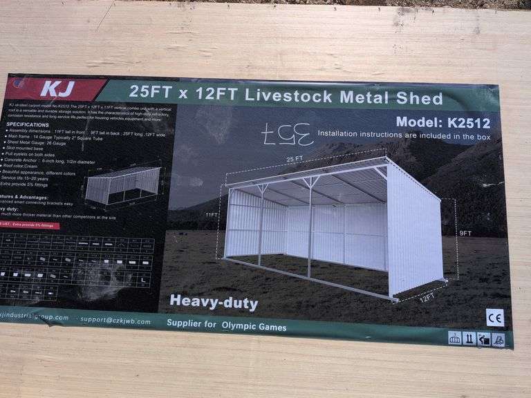 25ft x 12ft Livestock Metal Shed image
