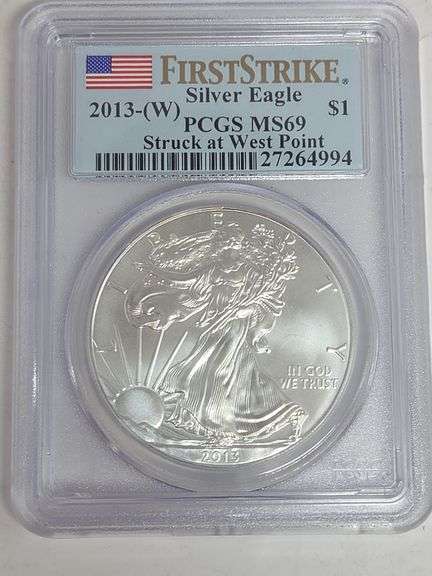 2013 W Silver Eagle PCGS MS 69 Struck at West Point image