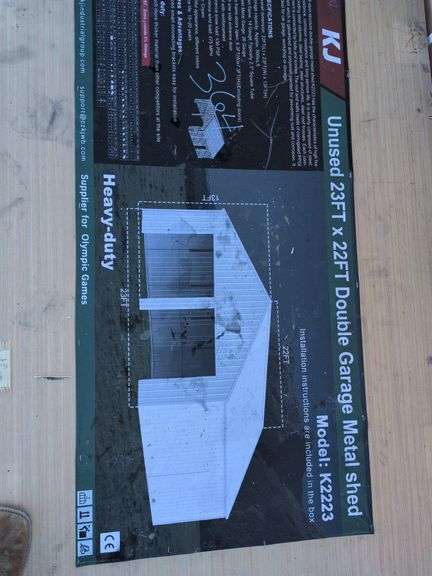 23ft x 22ft Double Garage Metal Shed image