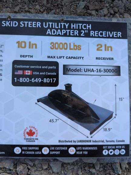 Skid Steer Utility Hitch Adapter 2" Receiver image