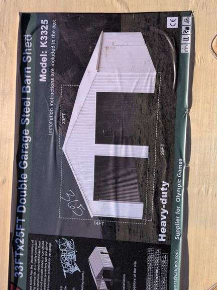 33ft x 25ft Double Garage Steel Barn image