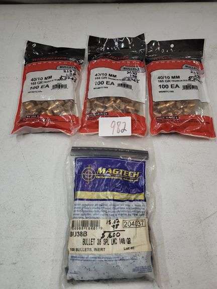 Winchester 40/10MM 165 GR truncated cone lot 3 bags of 100 & Magtech 100 38 Spl lwc 148 gr. image