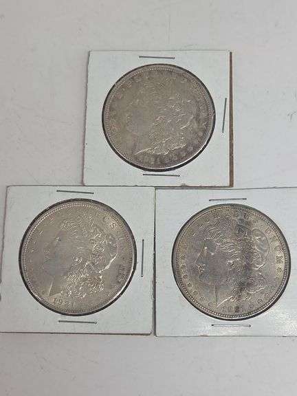 3 1921 Morgan Dollars image