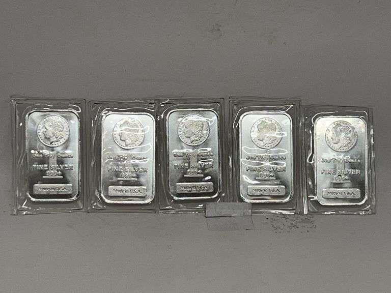 5 1 Troy oz Silver Bars Morgan Head image