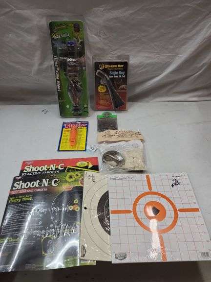 Shooting targets, fire lighting kit, elk bugles, whistle image
