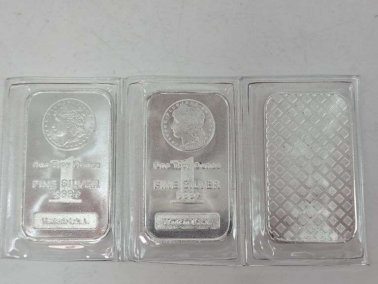 3 1 Troy Oz .999 Fine Silver bars image