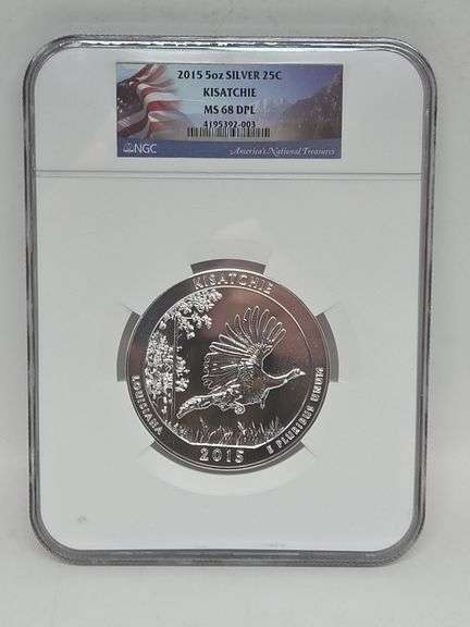 2015 5 oz Silver America the Beautiful Kisatchie National Forest Coin NGC MS 68 DPL image