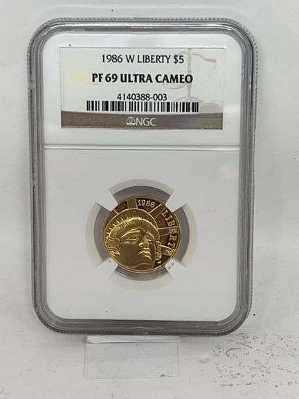 1986 W Liberty $5 Coin PF 69 Ultra Cameo image