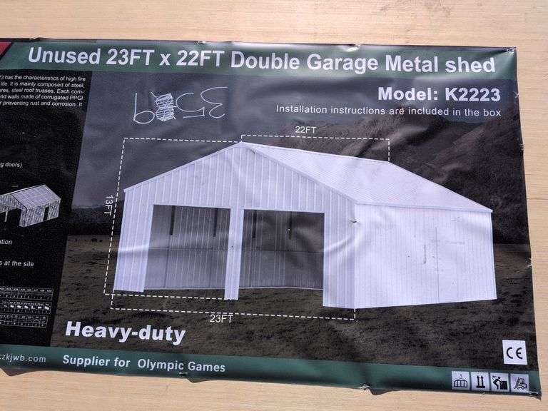 23ft x 22ft Double Garage Metal Shed image