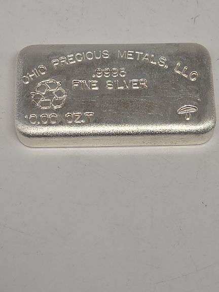 10 Troy Oz Ohio Precious Metals Silver Bar .999 image