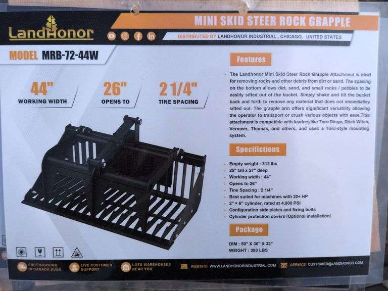 Mini Skid Steer Grapple Bucket image