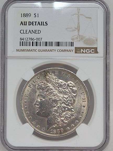1889 Morgan Silver Dollar NGC AU Details (CLEANED) image