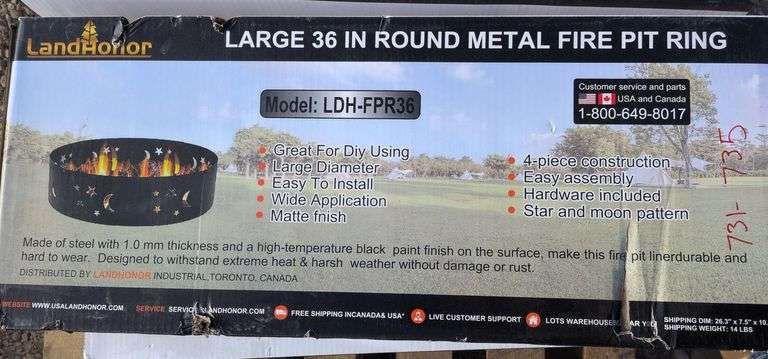 36in Round Metal Fire Pit Ring image