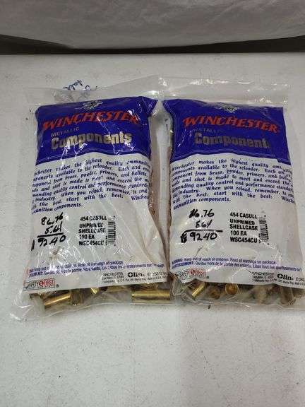 Winchester 454 Casull unprimed shellcase 100 each bag image
