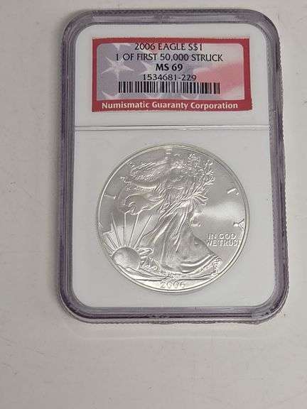 2006 Silver Eagle 1 of First 50,000 Struck MS 69 image