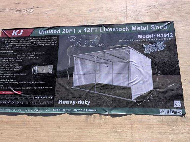 20ft x 12ft Livestock Metal Shed image