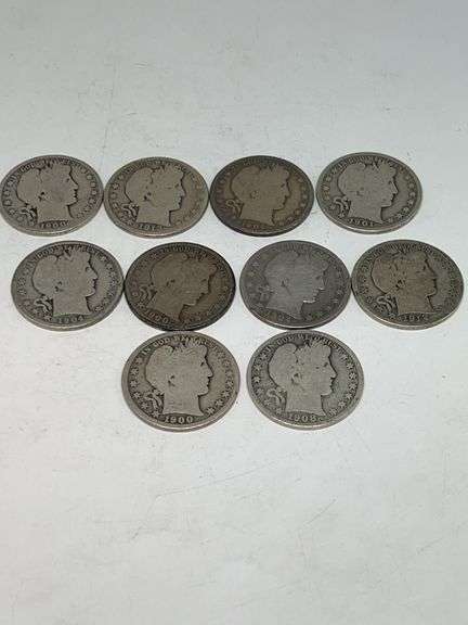 (10) Barber Half Dollars Various Dates image