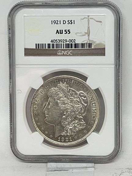 1921 D Morgan Coin AU 55 image