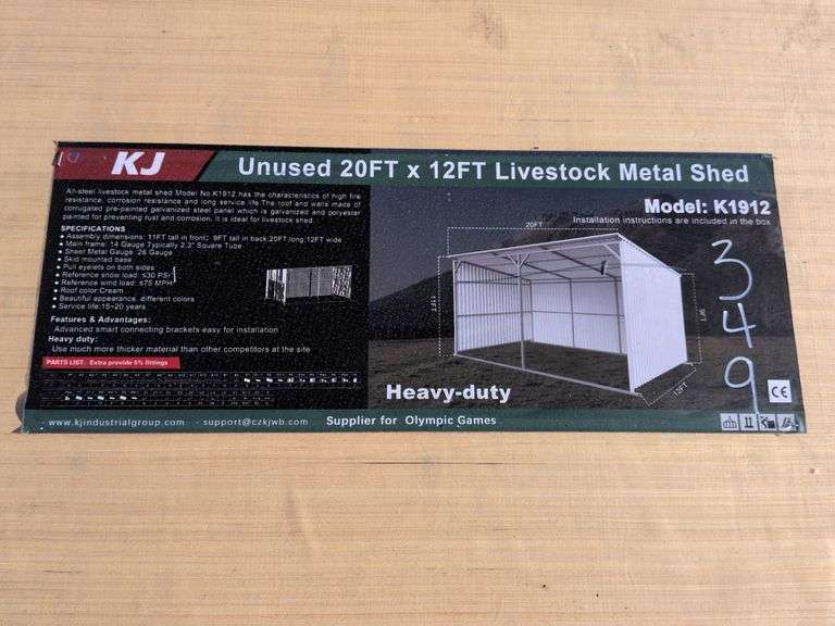 20ft x 12ft Livestock Metal Shed image