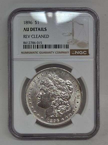 1896 Morgan Silver Dollar NGC AU Details (REV CLEANED image