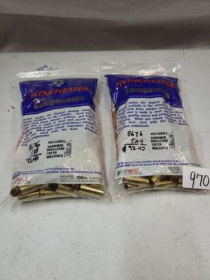 Winchester 454 Casull unprimed shellcase 100 each bag image