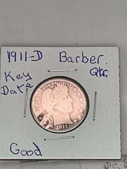 1911 D Barber Quarter Key Date image