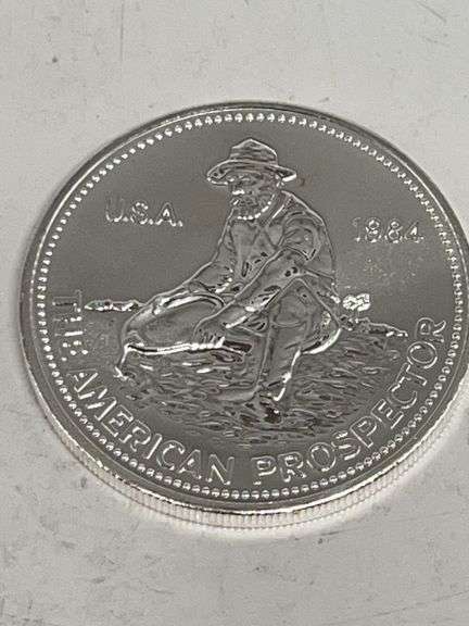 1984 Silver Prospector 1 Oz .999 Fine Silver Round image