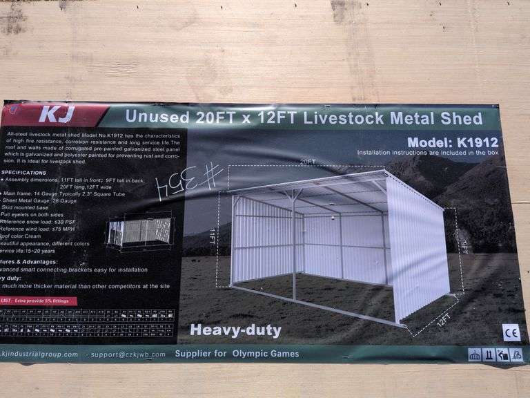 20ft x 12ft Livestock Metal Shed image