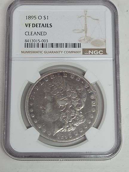 1895 O Morgan Silver Dollar NGC VF Details (CLEANED) image