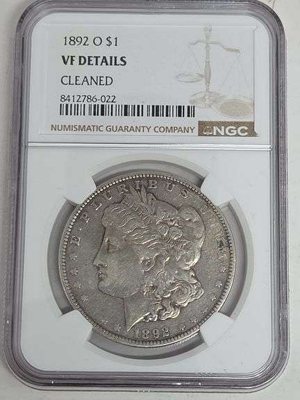 1892 O Morgan Silver Dollar NGC VF Details (CLEANED) image