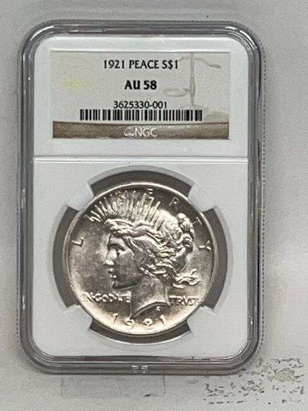 1921 Silver Peace Dollar AU 58 image