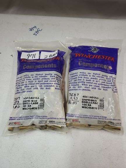 Winchester 454 Casull unprimed shellcase 100 each bag
WSC454CU image