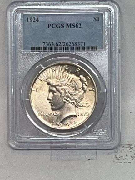 1924 Silver Peace Dollar MS 62 image