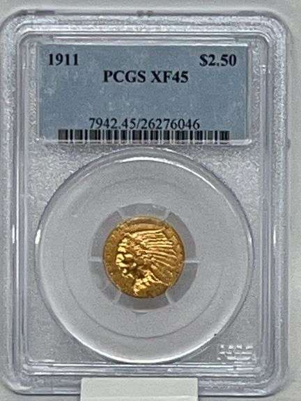 1911 $2.50 Indian Head Coin PCGS XF45 image