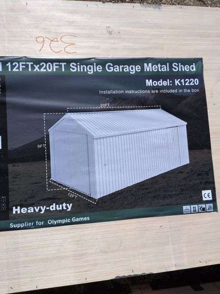 12*20 single Garage metal shed image
