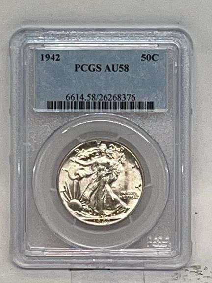 1942 Walking Liberty Half Dollar AU 58 image