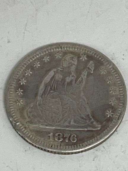 1876 CC Quarter XF Rare Coin image