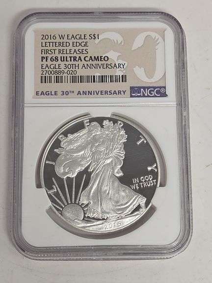 2016 W Silver Eagle First Release Lettered Edge MS 68 Ultra Cameo image