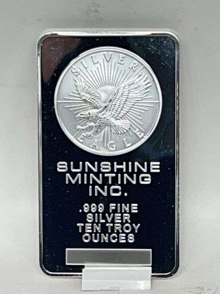 10 Troy Oz .999 Fine Silver Sunshine Minting Inc. Silver Bar image