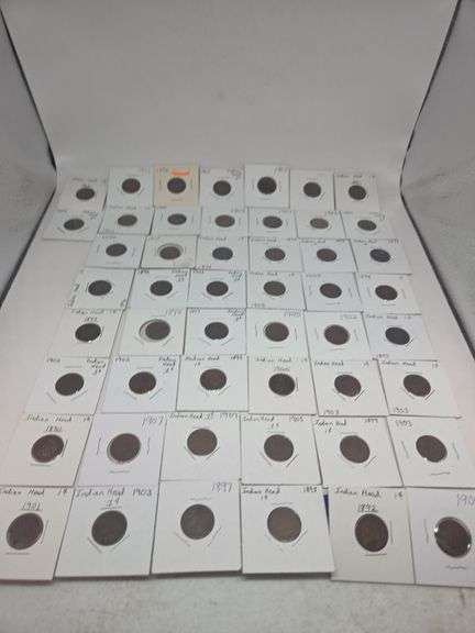 50 Indian Head Pennys Various Dates image