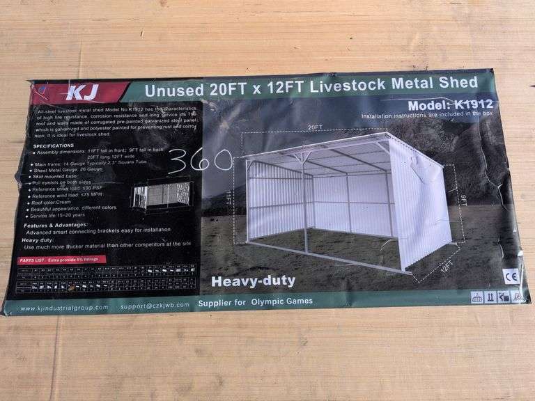 20ft x 12ft Livestock Metal Shed image