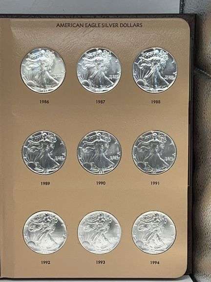 27 Total Dansco Album for American Silver Eagle 1986 to 2014 B/U image