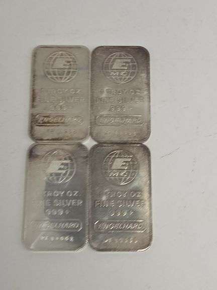 4 1 Troy Oz Engelhard Silver Bars .999 image